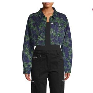 I.AM.GIA SINEAD JACKET - GREEN TIGER PRINT SIZE XS (NEW WITH TAGS)